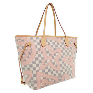 Louis Vuitton Bag White Neverfull Tahiti Tote Damier Pouch Azur